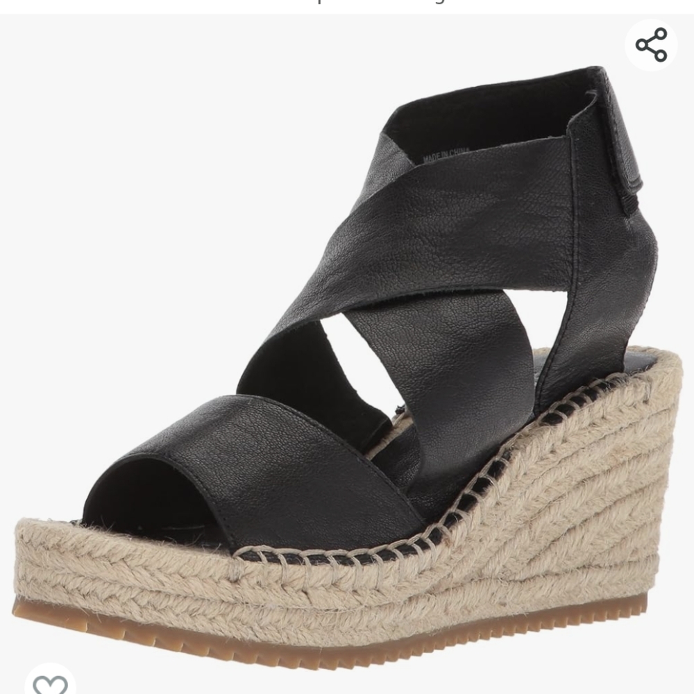 Eileen Fisher Willow Wedge Espadrille Sandal Size 6